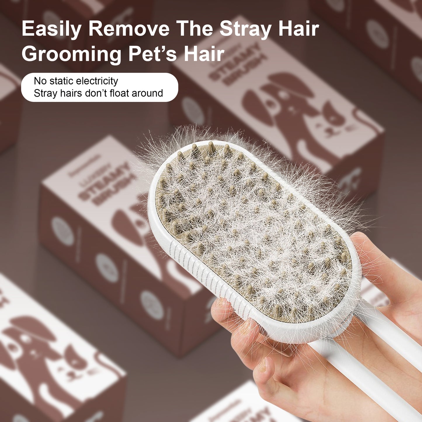 Luxury SteamyBrush - 2024 – The Revolutionary Magical Pet Comb – Cleansing - Antistatic - Massaging