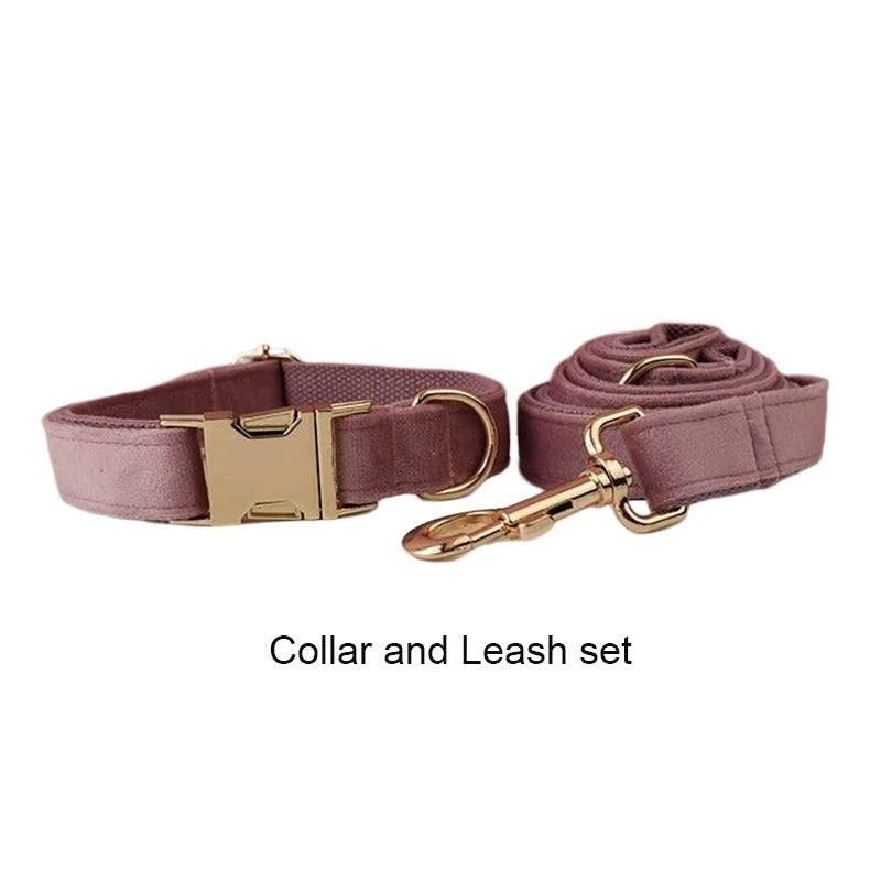 Luxury Dog Harness Set - Soft Pink