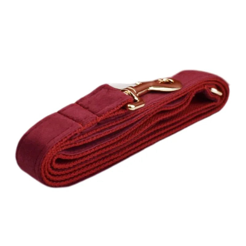 Luxury Dog Harness Set - Burgundy Red