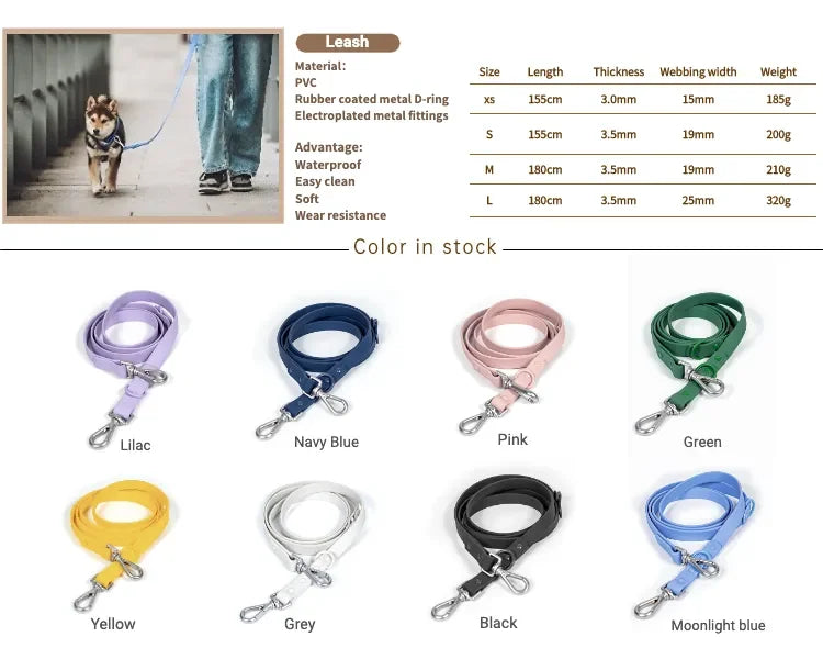 4 in 1 High Quality Dog Harness And Leash Set - Waterproof PVC