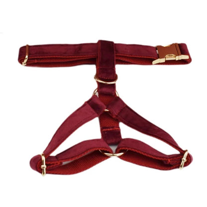 Luxury Dog Harness Set - Burgundy Red