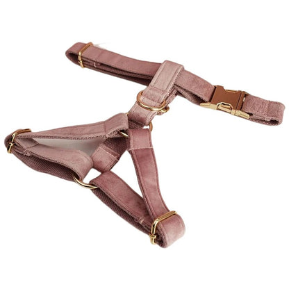 Luxury Dog Harness Set - Soft Pink