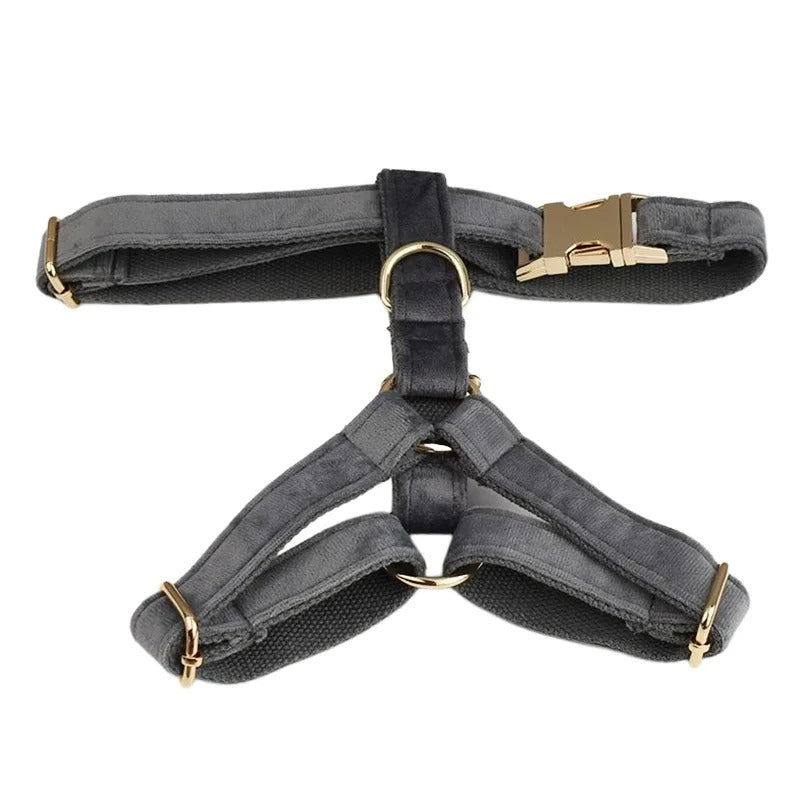 Luxury Dog Harness Set - Charcoal Grey