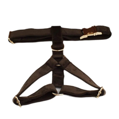 Luxury Dog Harness Set - Deep Brown